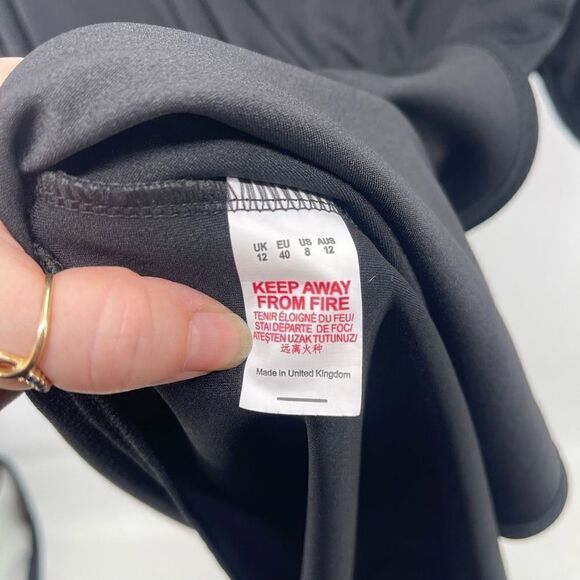 Pretty Little Thing Shift Dress Cocktail deep V Neck Wrap Stretch Black NEW 8 - Picture 5 of 13